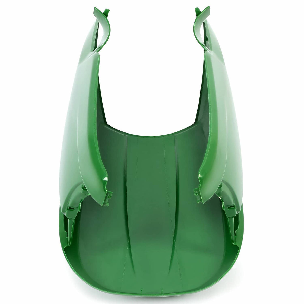 Green lawn mower front hood inner cover with two side mounting areas