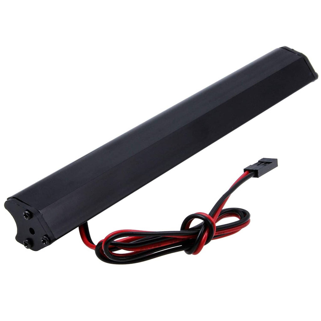 Black LED light bar with attached red and black power cables