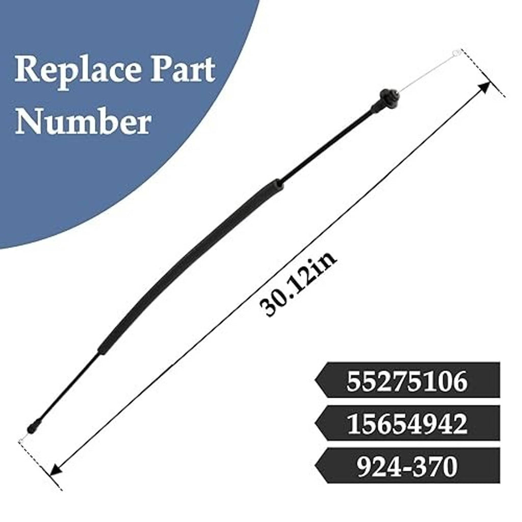 Two black door latch cables with end grommets and connector caps for replacement