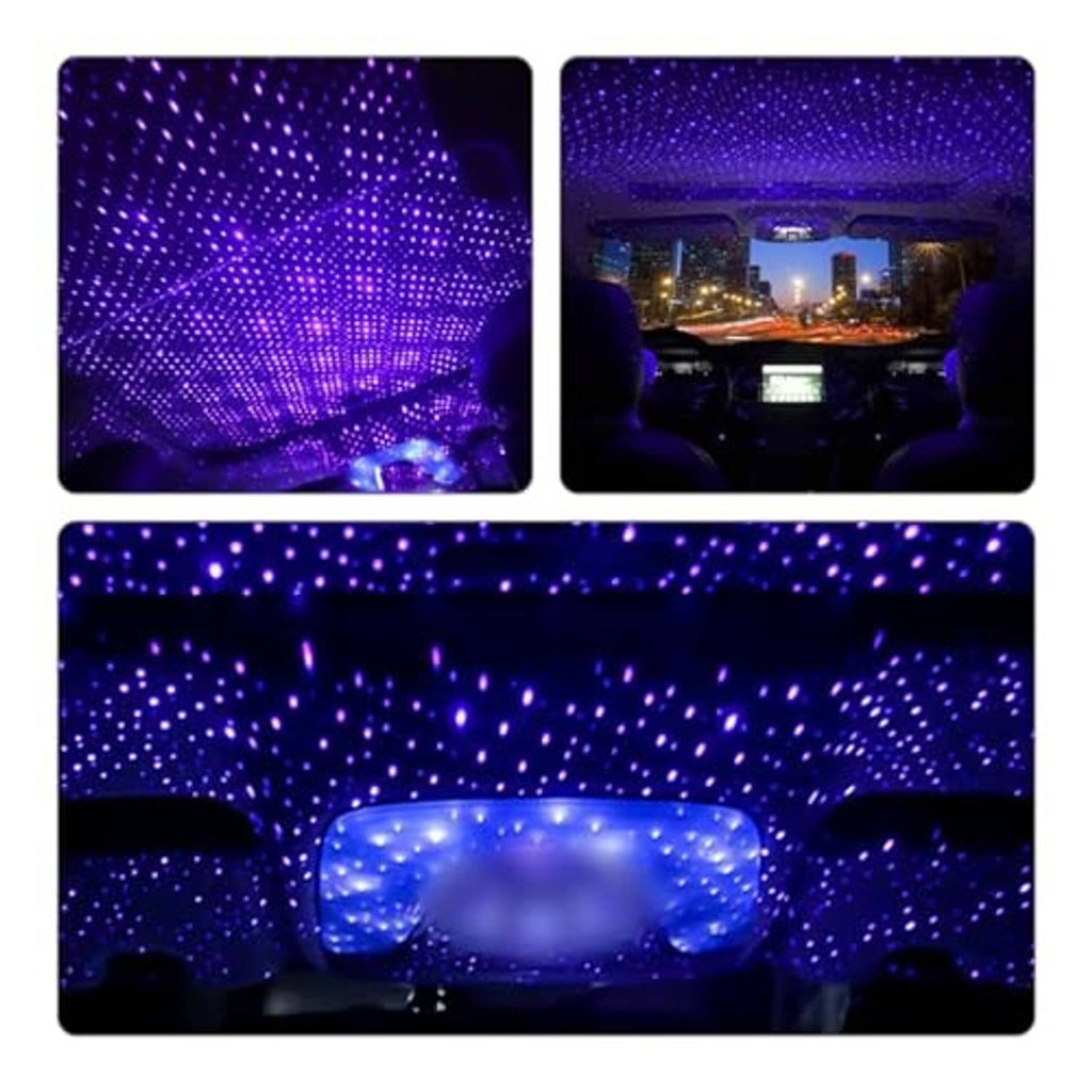 Purple and blue star ceiling projection light with dotted pattern