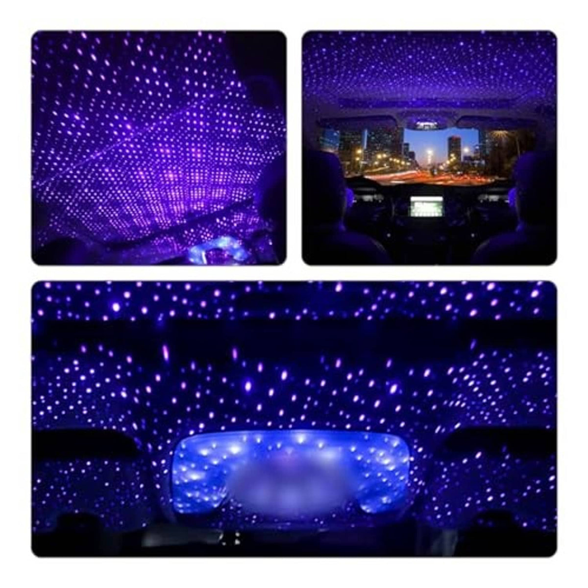 Purple and blue star ceiling projection light with dotted pattern