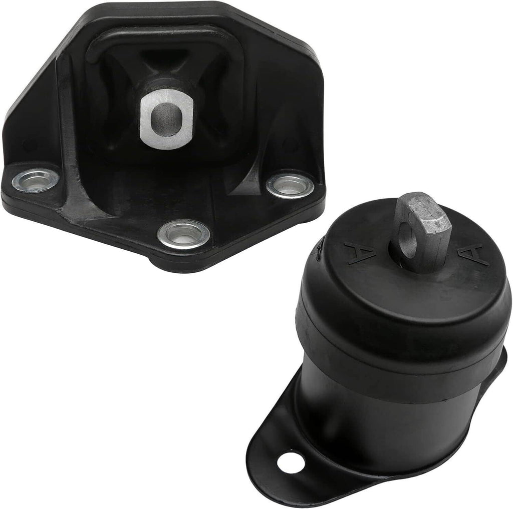Black engine mount bracket with circular plate and separate rubber isolator