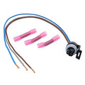 3-way sensor connector pigtail harness with three pink heat-shrink terminals and wires