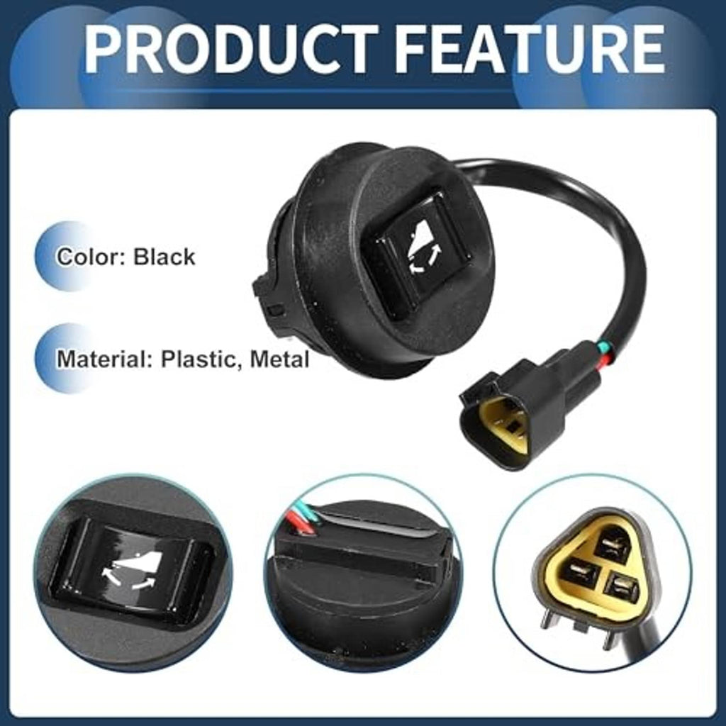Black plastic trim and tilt switch with white arrow icon and yellow 3-pin plug