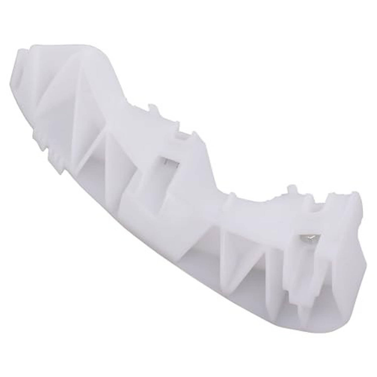 Front bumper bracket stiffener kit, white plastic side brace with tabs and mounting hole