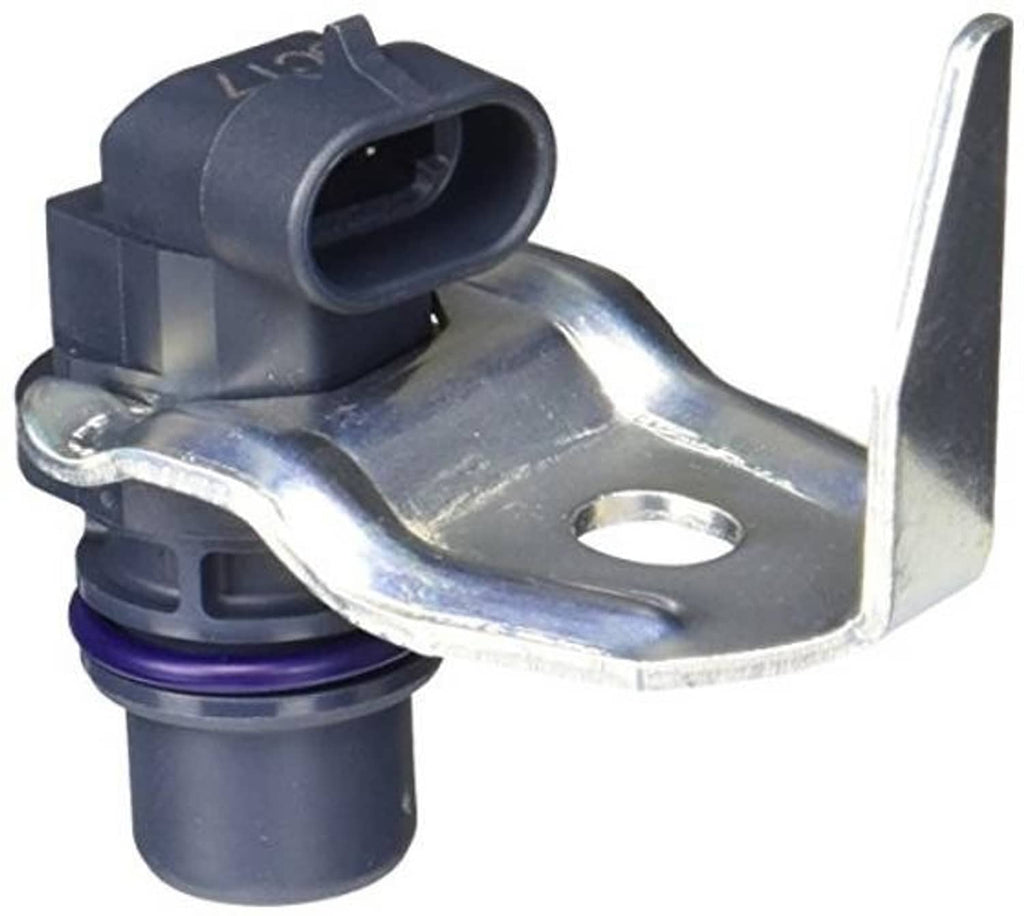 Camshaft position sensor with forked mounting tab and purple seal ring