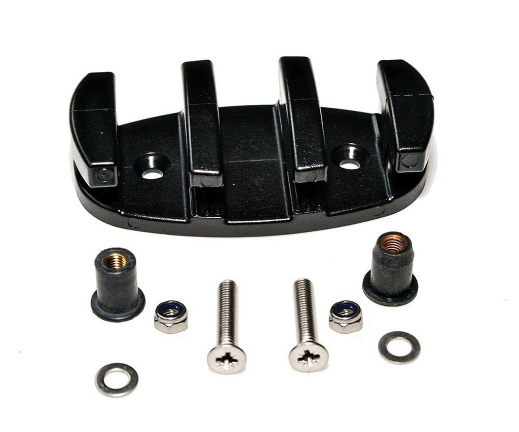 Black zigzag cleat and fasteners set with stainless screws and washers