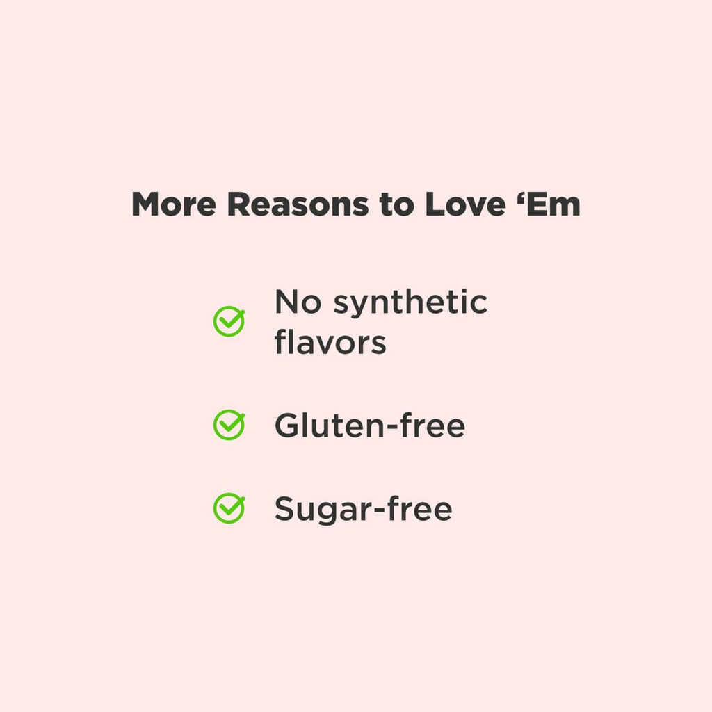 Softgel claims panel: no synthetic flavors, gluten-free, sugar-free.