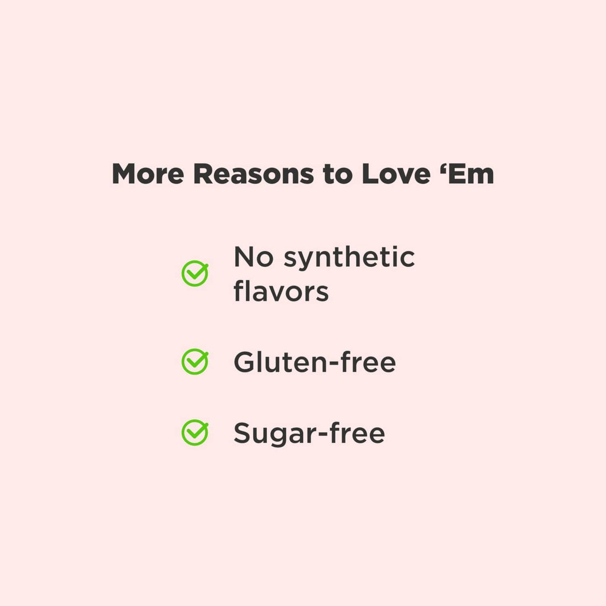 Softgel claims panel: no synthetic flavors, gluten-free, sugar-free.