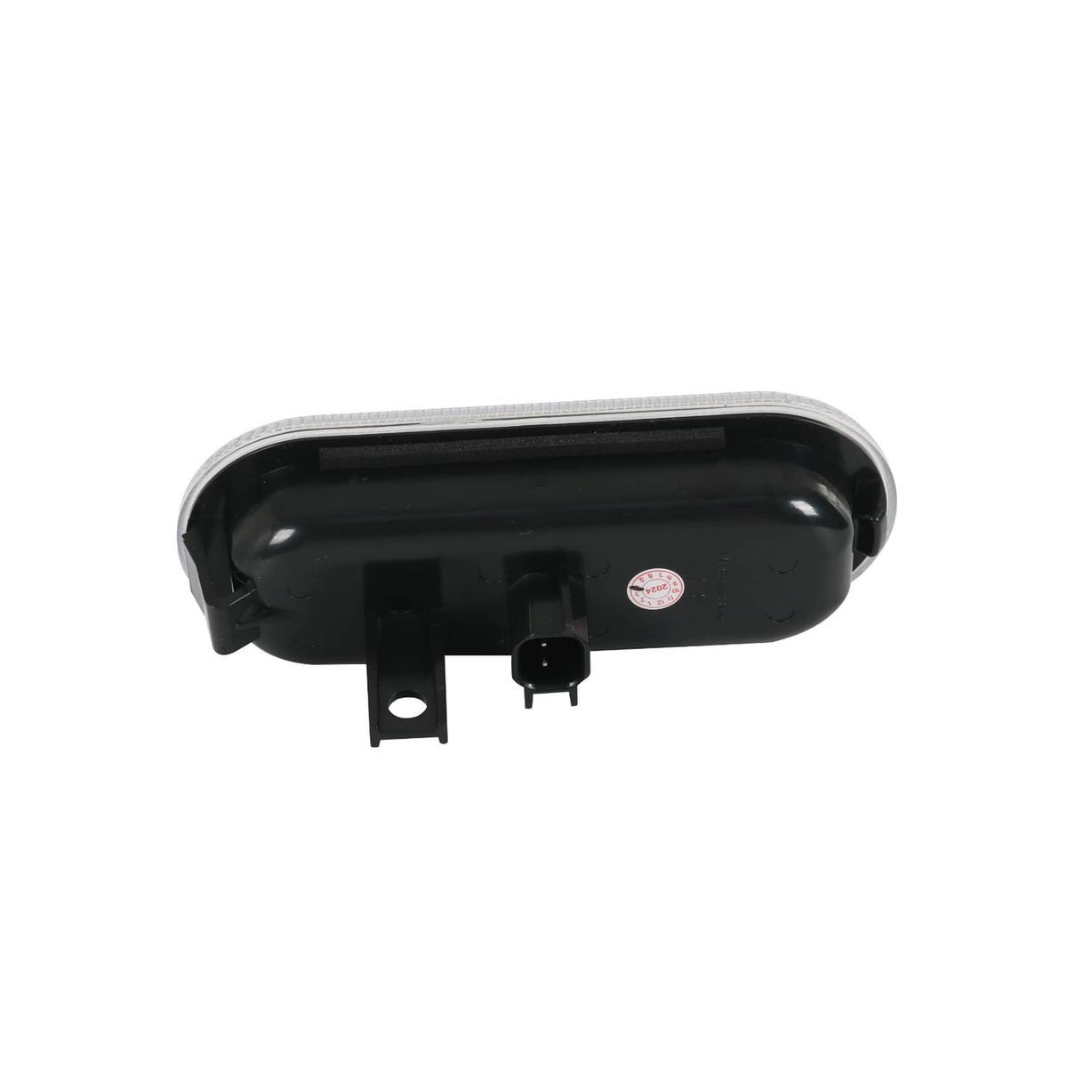 Black LED bed light underside with connector and metal mounting tab