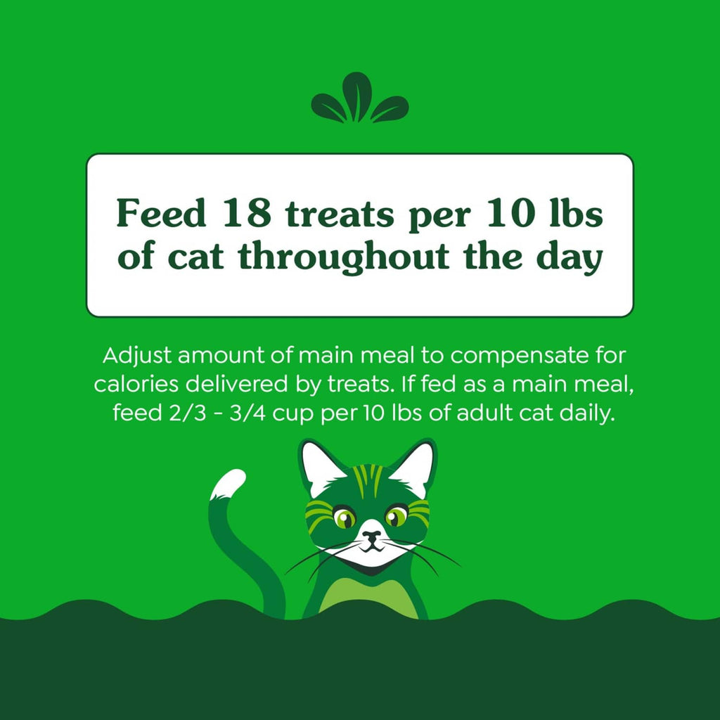 Greenies Smartbites feeding guide panel with feeding directions for cat treats