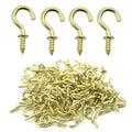 Gold ceiling cup hooks with screws, multiple hooks and loose pack