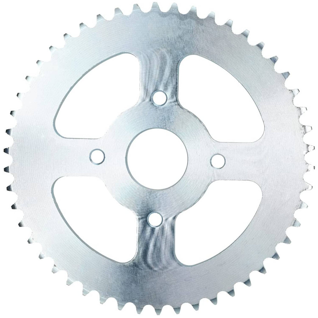 50-tooth sprocket gear with smooth silver spokes and center mounting hole