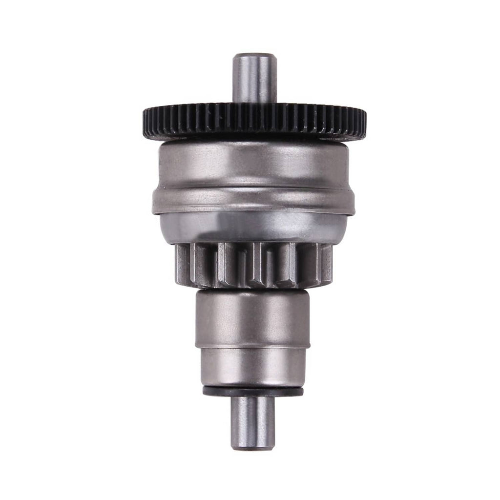Starter drive clutch gear assembly front view with black toothed rim
