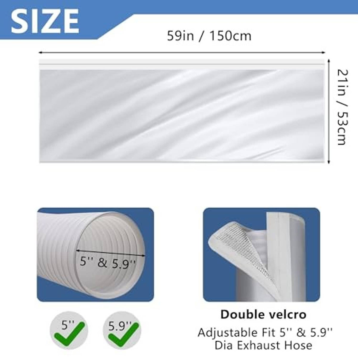 Silver insulating AC hose sleeve, 59 in long x 12.7 in wide