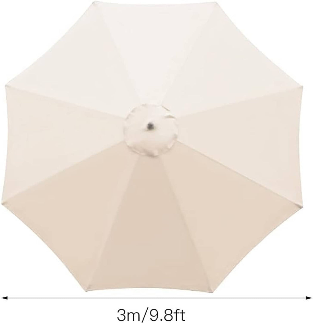 Cream replacement umbrella canopy with central vent and eight panels
