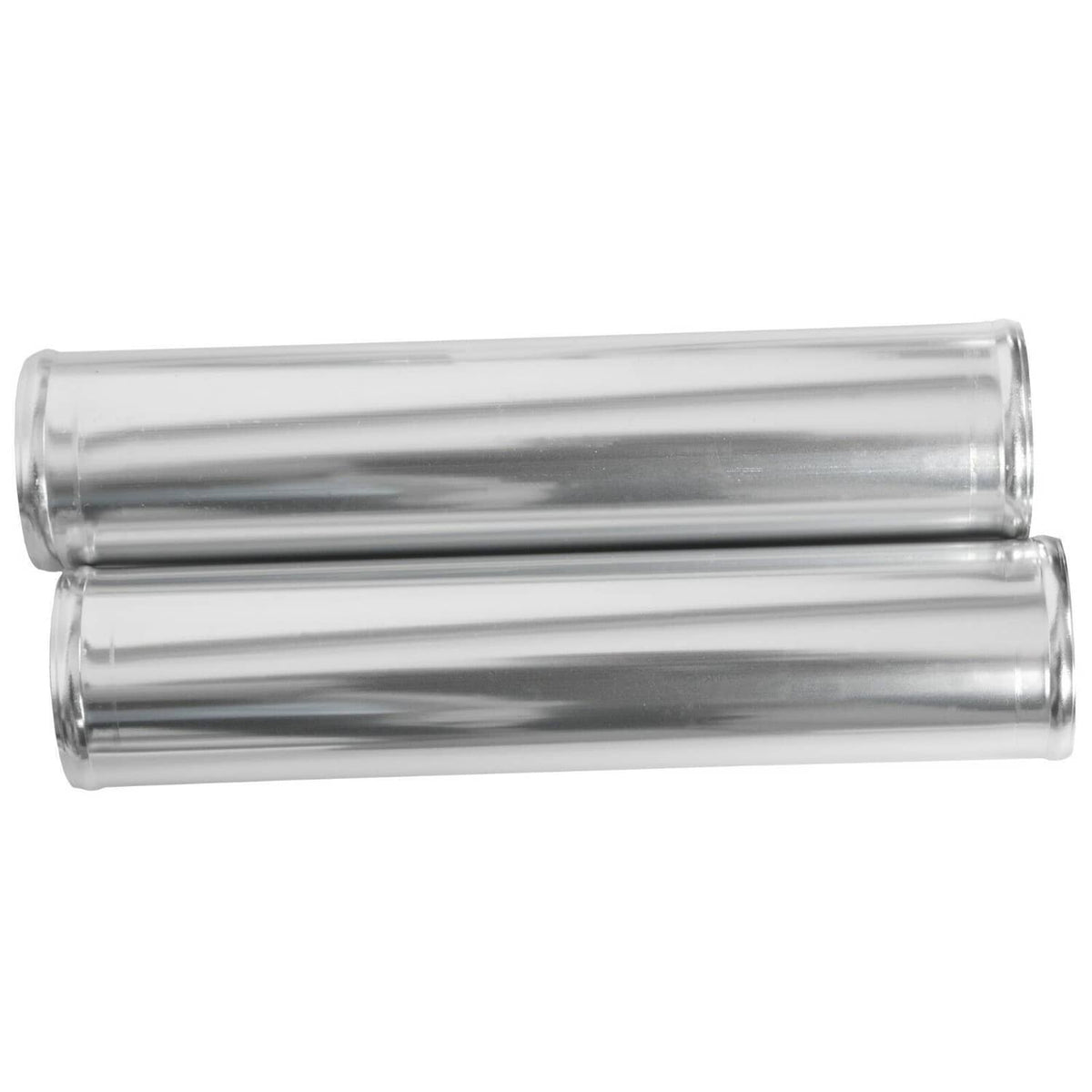 Polished aluminum intercooler straight coupler pipes, two tube sections