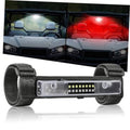 UTV roll bar dome light with clear lens and black fabric straps, LED strip in center