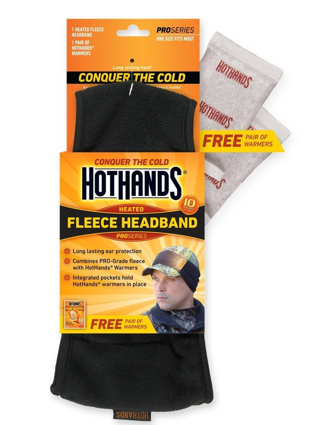 Heated fleece headband set: black and light gray versions, wide ear coverage