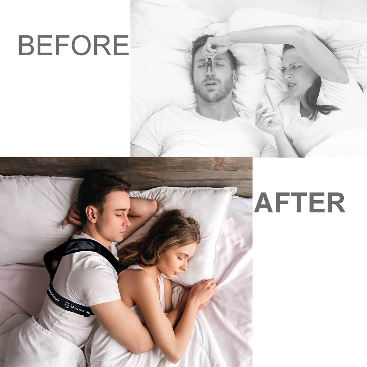 Side-sleeping position trainer harness worn for side sleeping on a bed