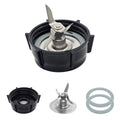 Black blender ice blade assembly with stainless steel 3-blade rotor