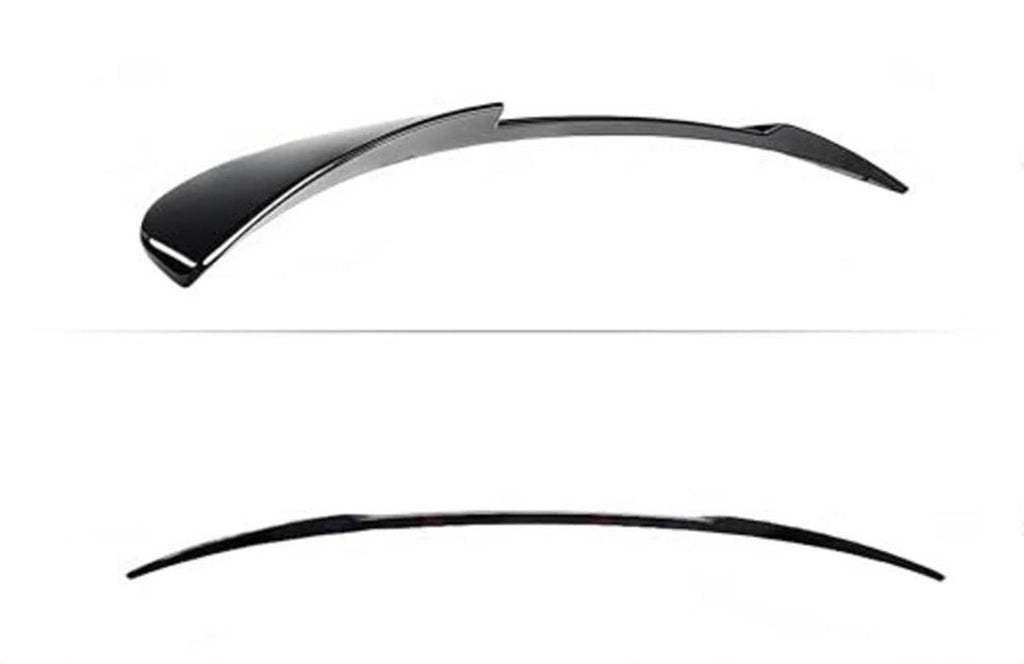 Black duckbill rear window spoiler, front and underside views
