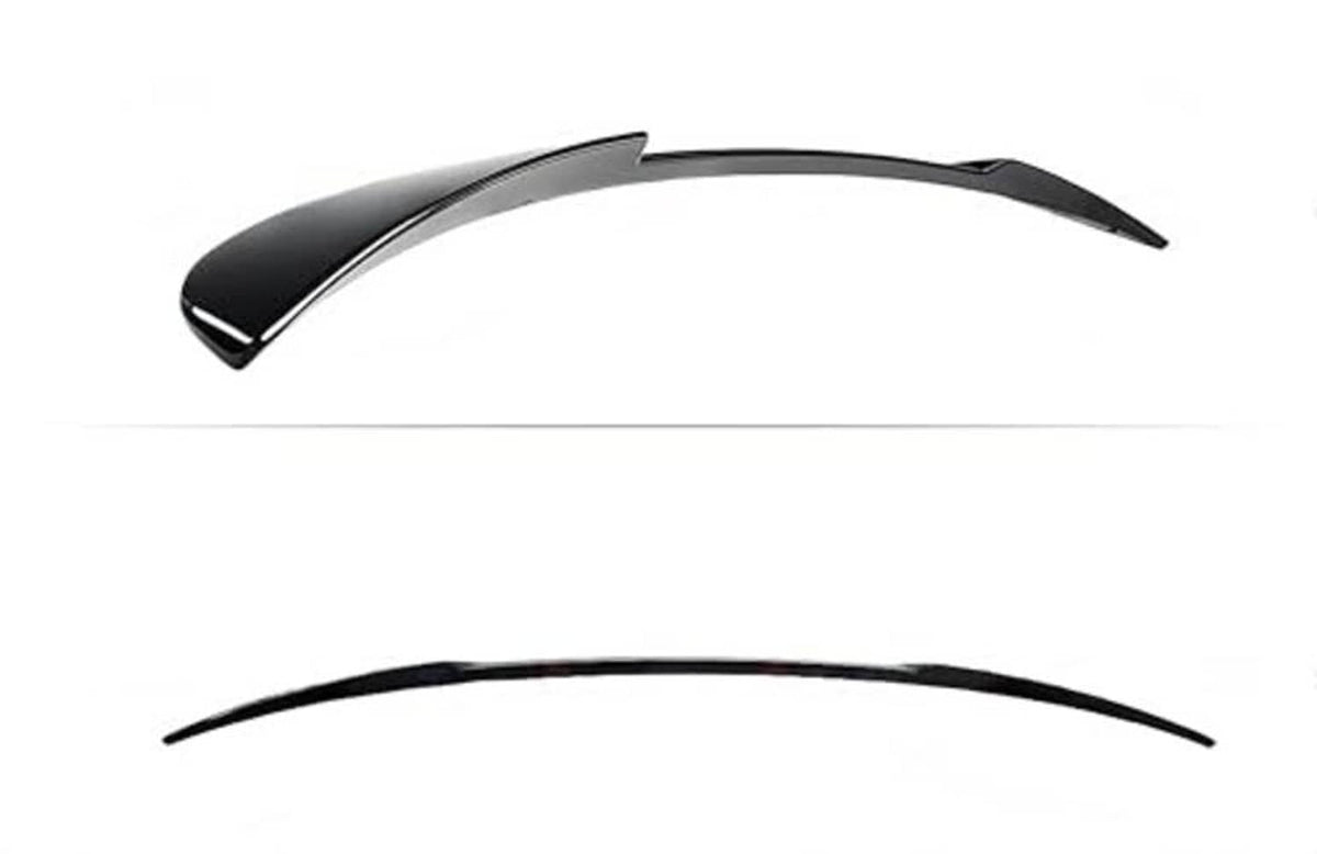 Black duckbill rear window spoiler, front and underside views