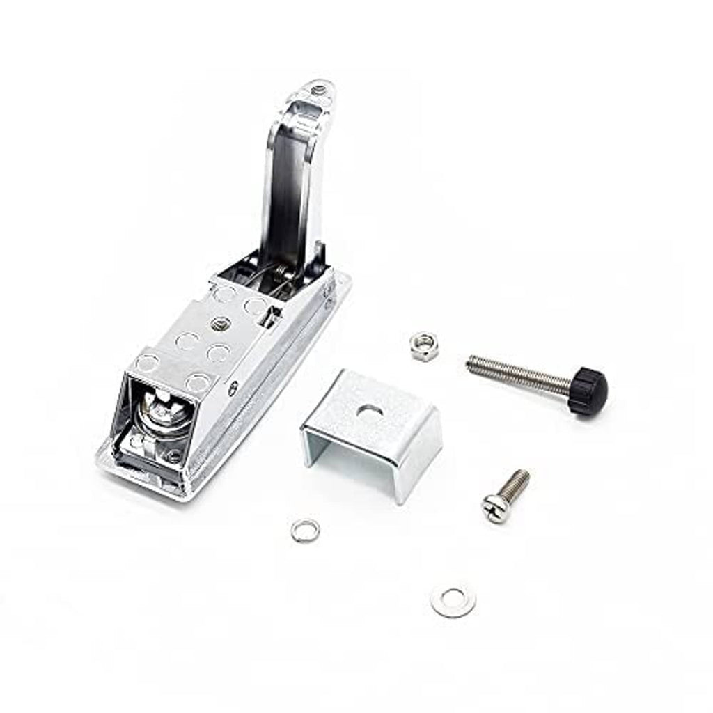 Silver latch lock parts kit with screws, bracket, spring, and ring