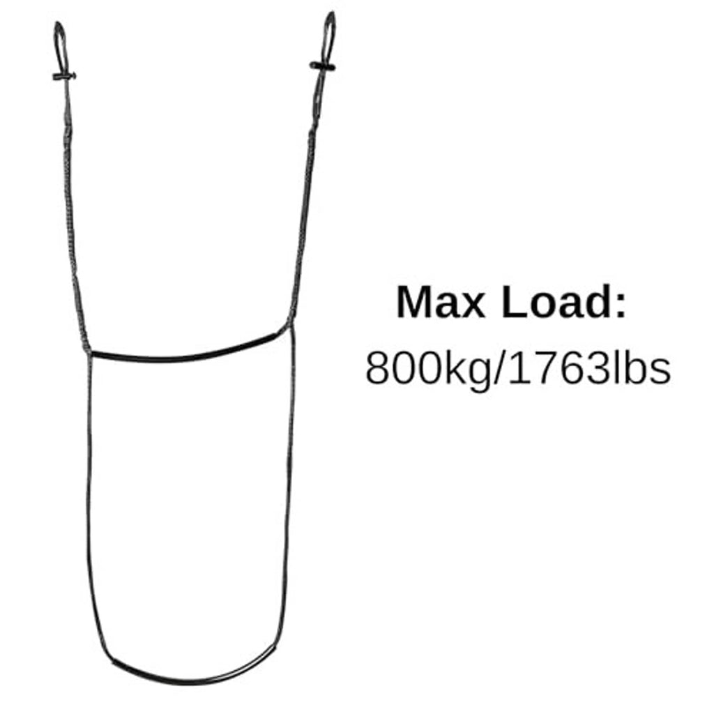 Single-step cable climbing aider stirrup with loop handle; max load 800kg/1763lbs