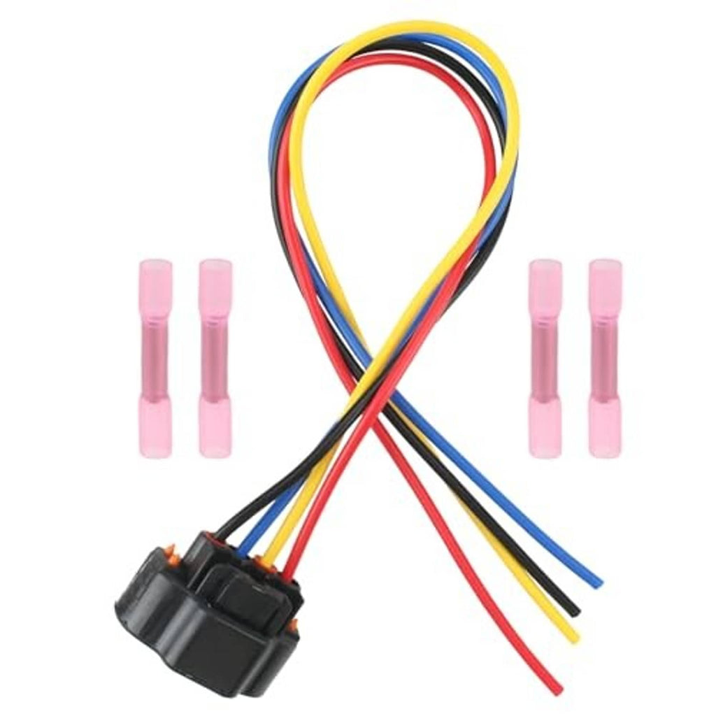 Throttle position sensor connector with bundled colored wires and small black plug