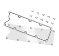 Aluminum LS valley cover plate with gasket and mounting holes, plus stainless bolts