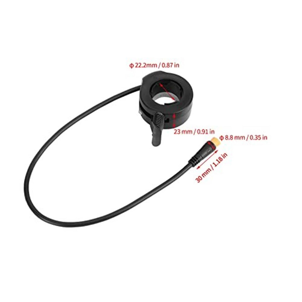 Thumb throttle with black cable and circular housing; 22.2mm diameter