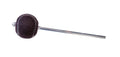 Silent strike bass drum beater with round felt head and chrome handle