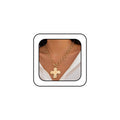 Gold-tone chunky chain necklace with textured cross pendant