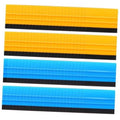 Stacked vinyl squeegees with felt edge, yellow and blue scraper bars
