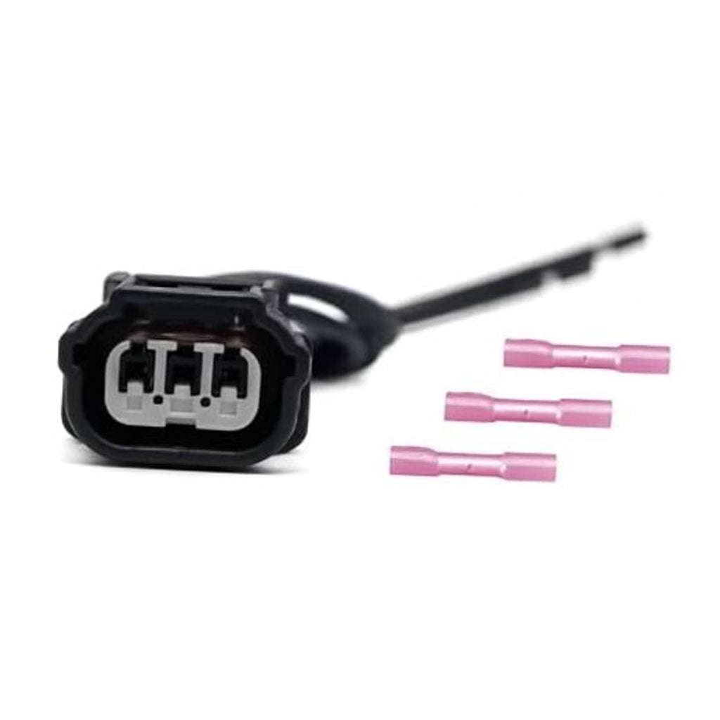 Camshaft position sensor wiring harness connector with pink terminals and wire lead