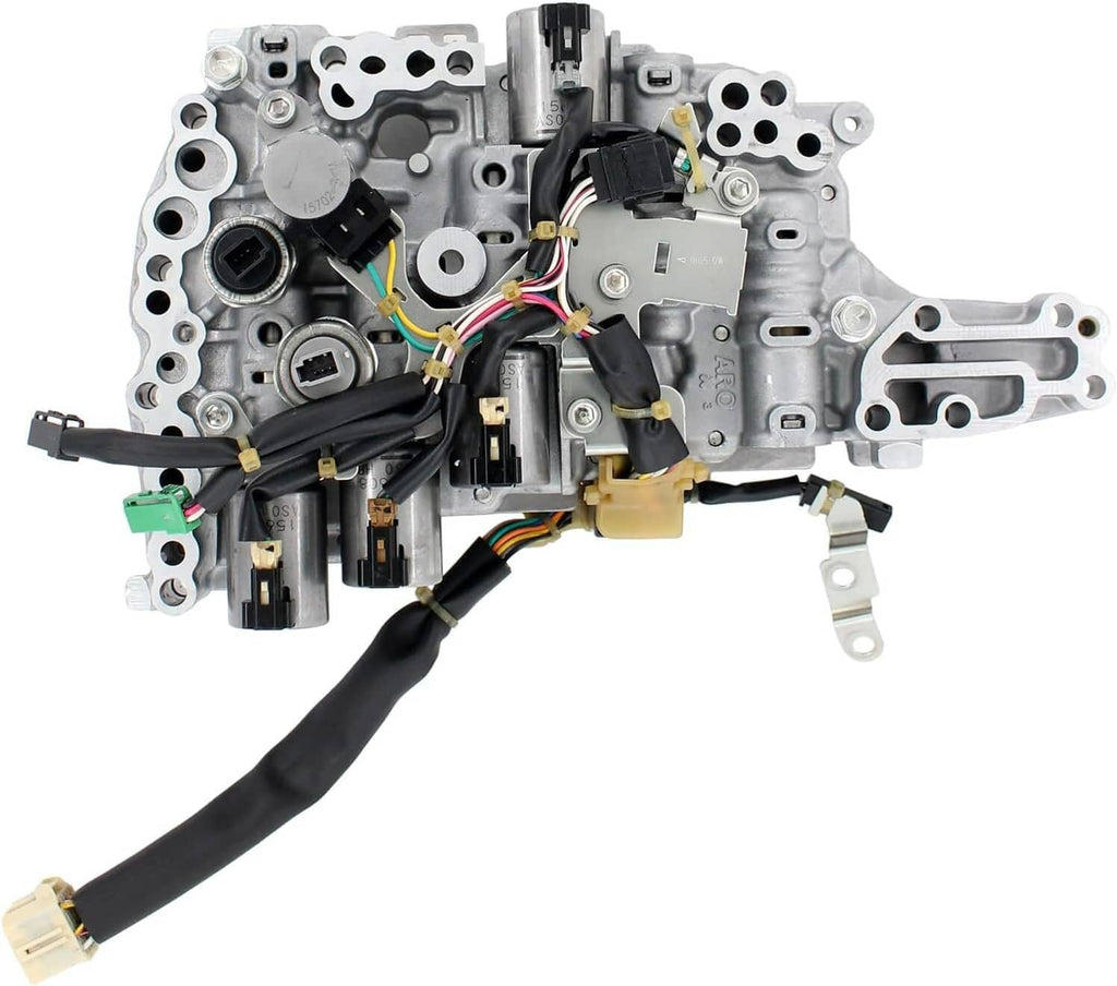 CVT valve body with electronic components, wiring harness, and sensor connectors