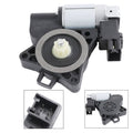 Power window lift regulator motor with black housing and silver cylinder, 6-pin connector