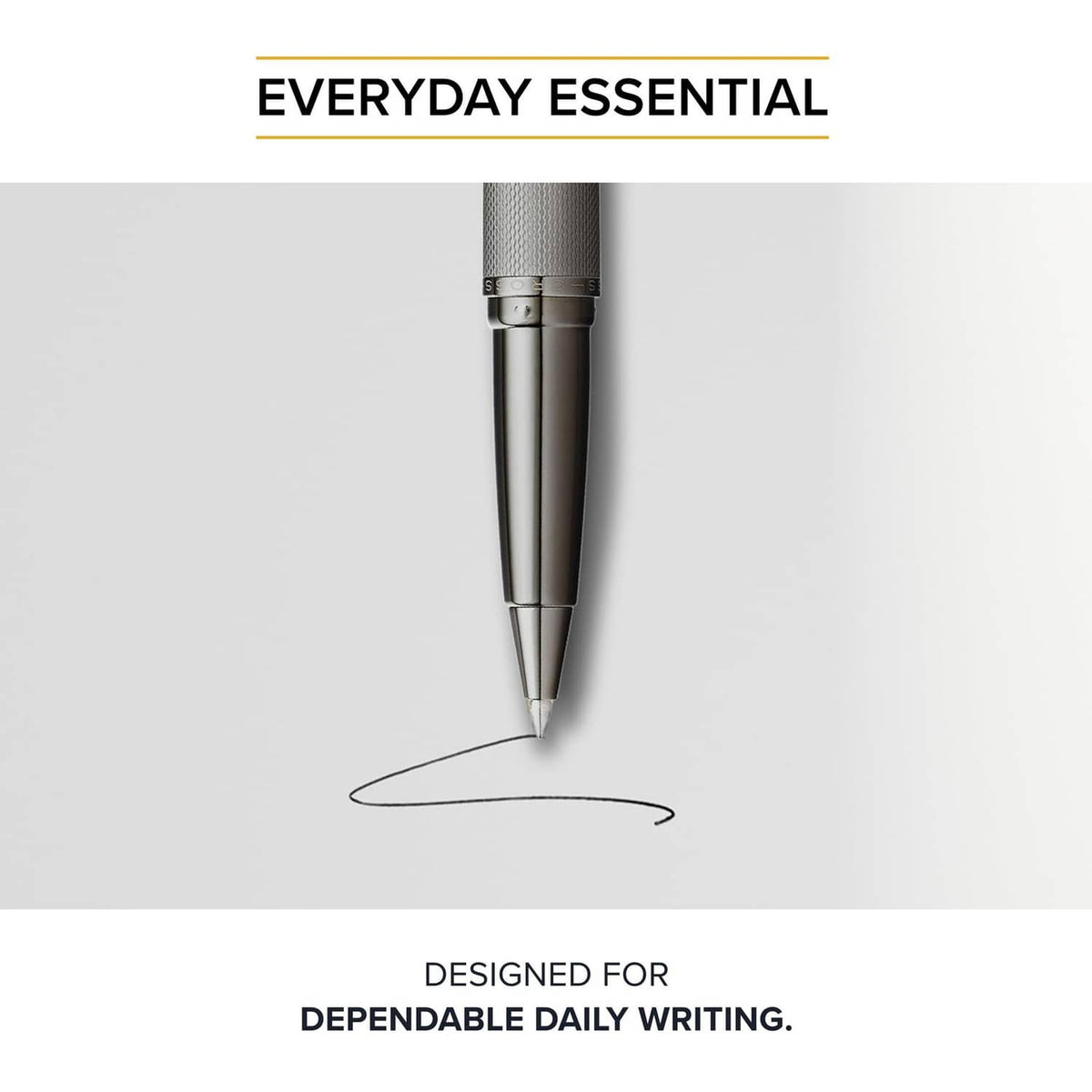 Silver gel rollerball pen refill with fine tip on a blank background