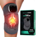 Grey knee massager wrap with built-in control panel and touch buttons
