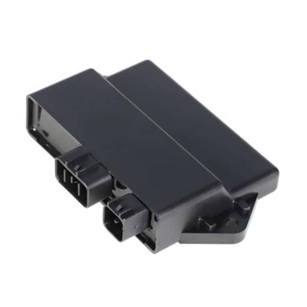 Black CDI ignition control box with electrical connectors and mounting bracket