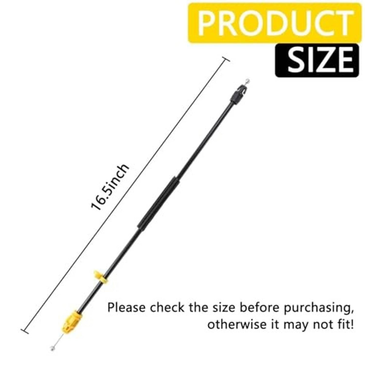16.5 in door latch cable with yellow end terminals and black housing