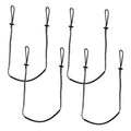 Set of four dark rope single-step climbing stick aiders with U-shaped foot loops