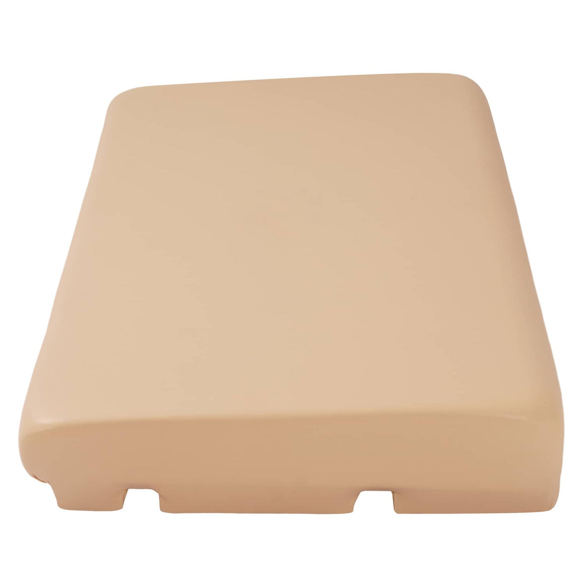 Tan seat bottom cushion with raised side supports and contoured seat pan
