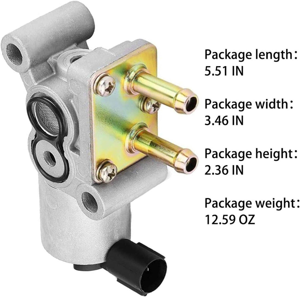 Idle Air Control Valve with rainbow-tinted base plate, silver body, and two gold tubes