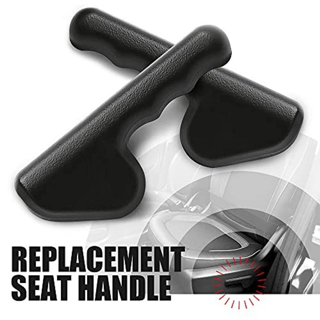 Black textured replacement seat handle pair with curved ends and raised base