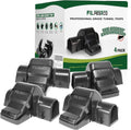 Set of 4 extra-large black tunnel snap rat traps with bait cups
