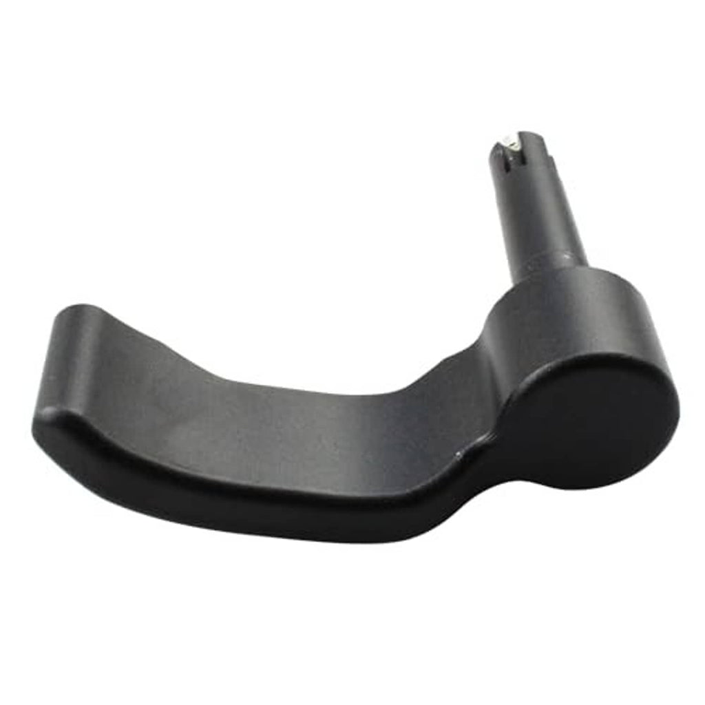 Black thumb throttle lever with rounded end cap and mounting stud