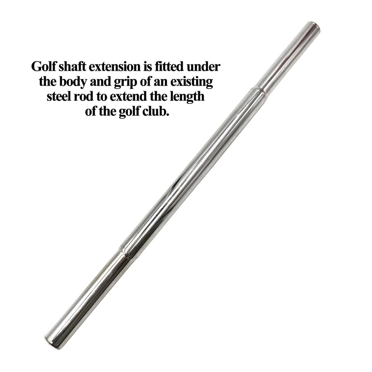 Silver golf shaft extension tube for steel shaft length extension