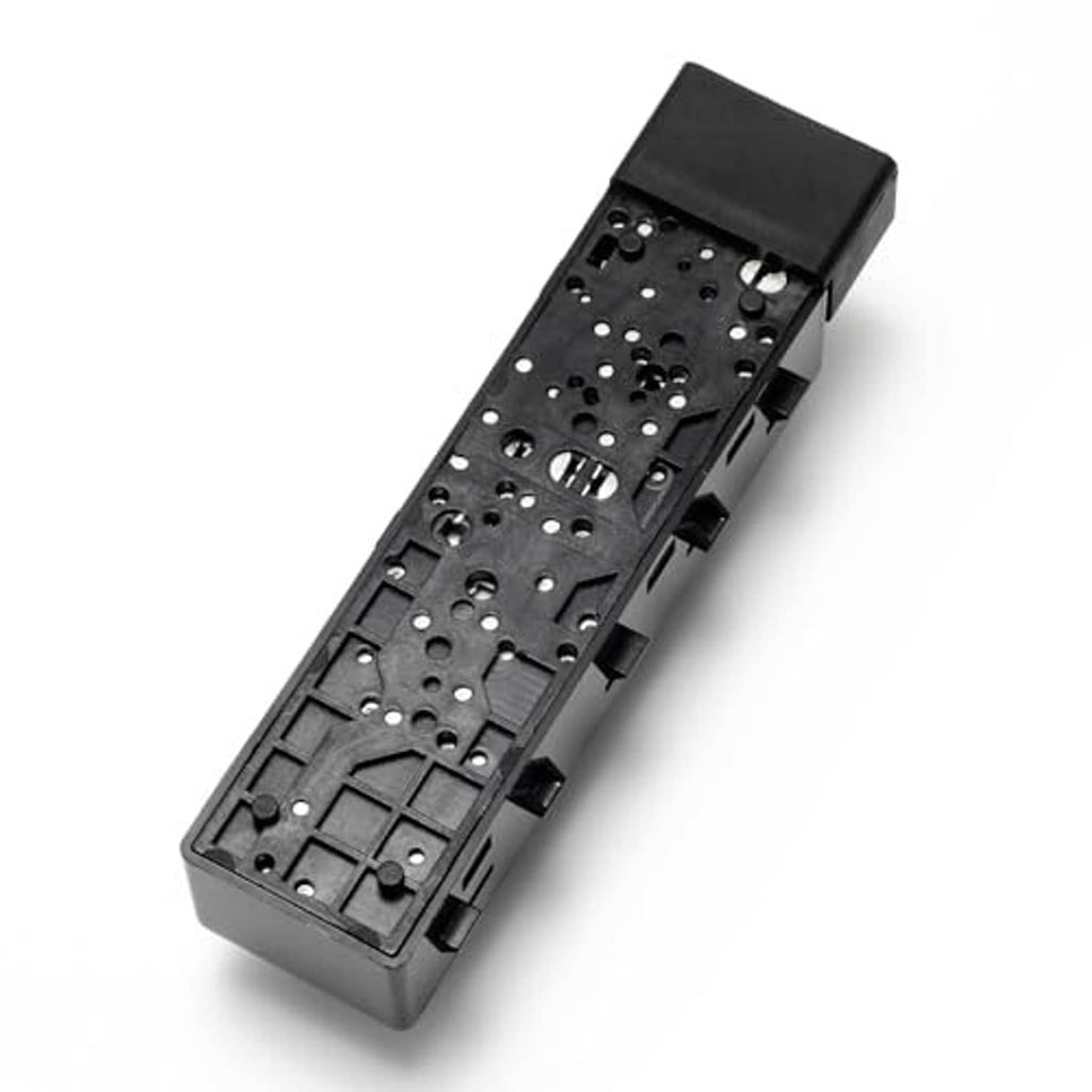 Power seat switch underside with internal connector layout and mounting tabs